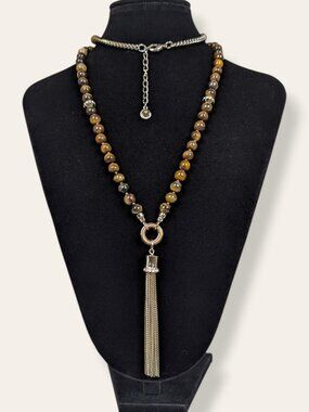 Charter Club Tiger Eye Beaded Necklace